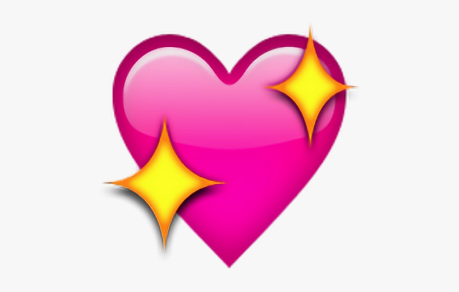 #sticker #enjoy #heart #iphone #heart #sparkles #shimmer - Emoji De Corazon Con Brillos, Transparent Clipart