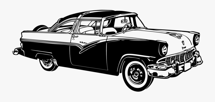 Onlinelabels Clip Art - Classic Car Silhouette Png, Transparent Clipart