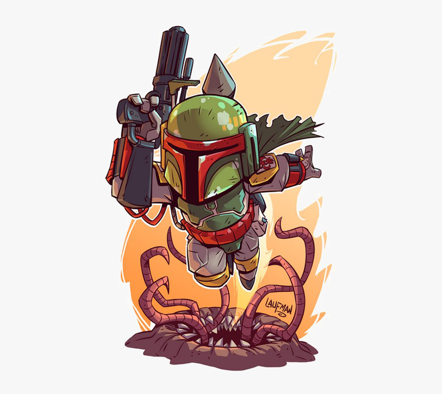 Boba Fett Png Free Download - Chibi Boba Fett Drawing , Free