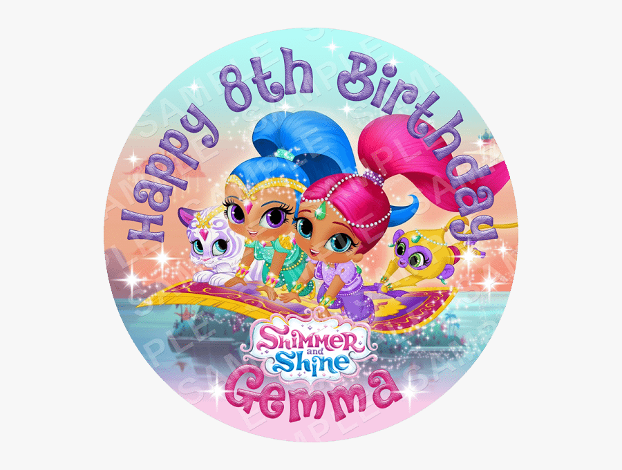 Shimmer And Shine Edible Cake Topper - Shimmer And Shine On The Carpet, Transparent Clipart
