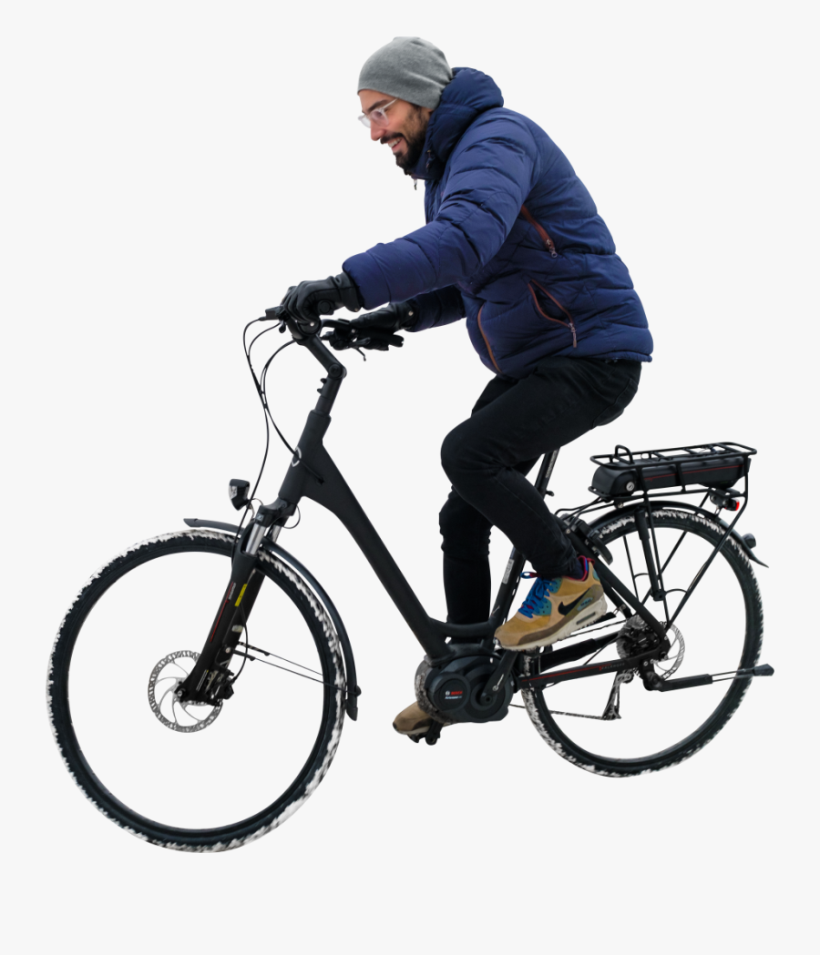 Electric Bike Png - Winter Cycling Png, Transparent Clipart