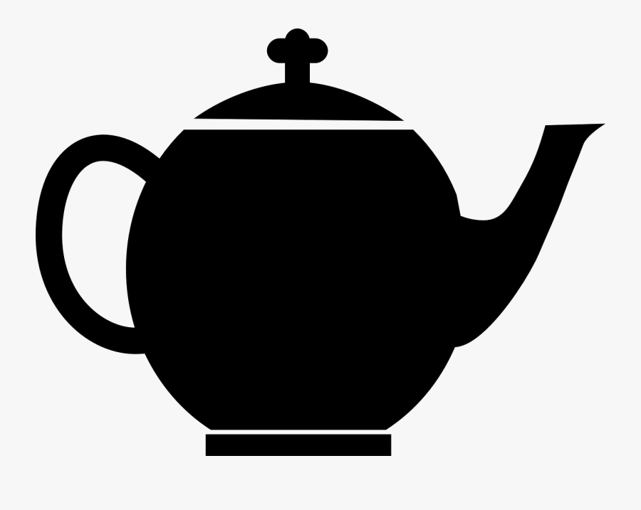 Teapot, Tea, Black, Pot, Kettle, Coffee, Kitchen, Pots - Purple Tea Cup Clip Art, Transparent Clipart