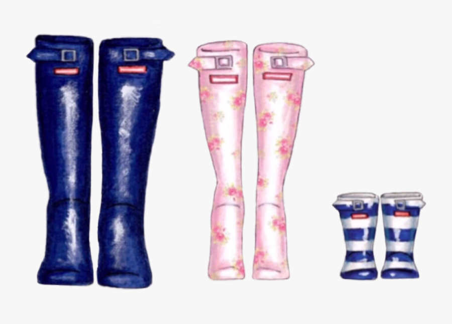 #watercolor #handpainted #wellies #welliesfamily #rainboots - Wellington Boot, Transparent Clipart