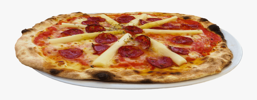 Pizza Pepperoni And Cheese - Pizza On Plate Png, Transparent Clipart