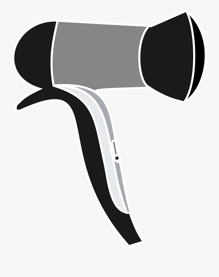 Hair, Dryer, Hair-blower, Black, Gray, Coiffeur - Secador Desenho Png, Transparent Clipart