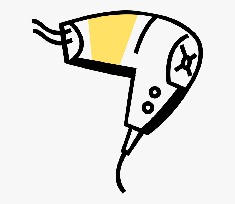 Vector Illustration Of Portable Electric Hair Dryer, Transparent Clipart