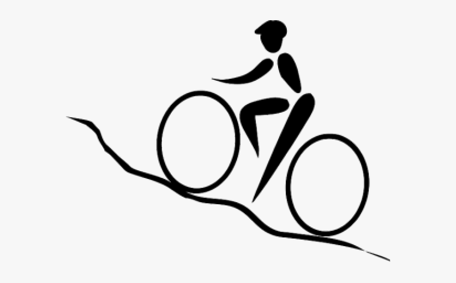 Cycling Going Up A Hill, Transparent Clipart
