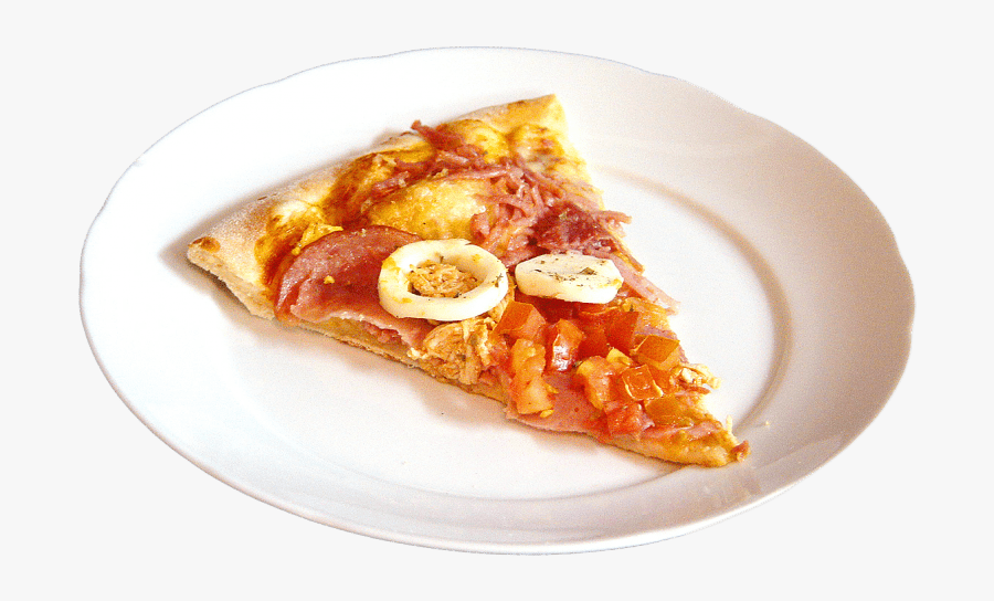 Piece Png Free Images - Png Plate With Pizza, Transparent Clipart
