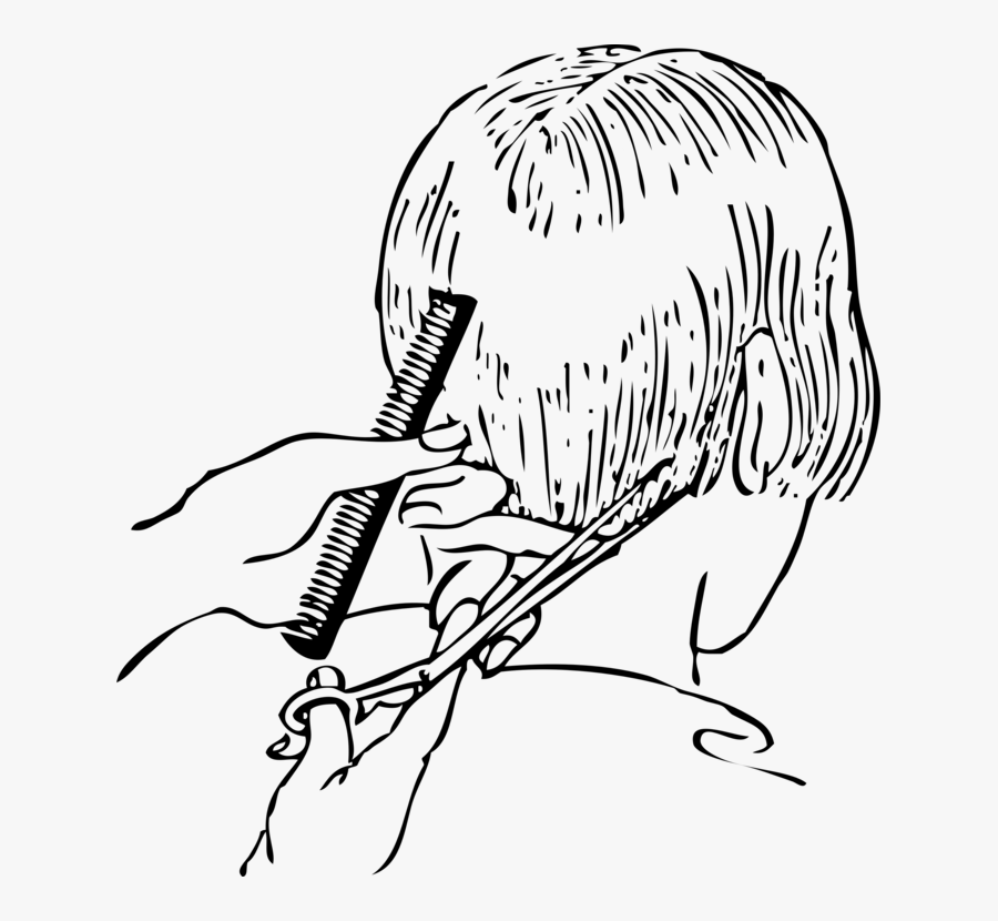 Clipart Hair Cut In Black And White, Transparent Clipart