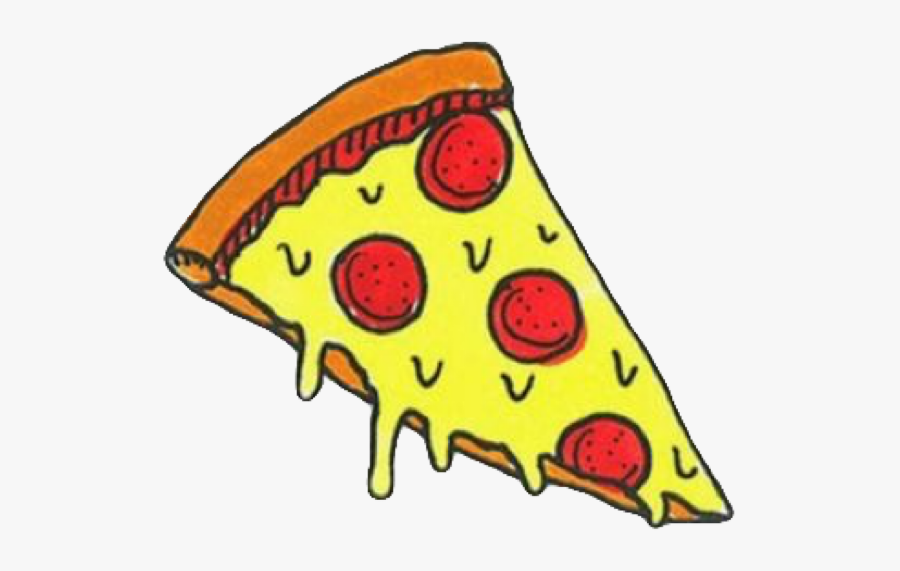 #doodle #pizza #peperoni #cheese #melted #piece #crust - Cartoon, Transparent Clipart