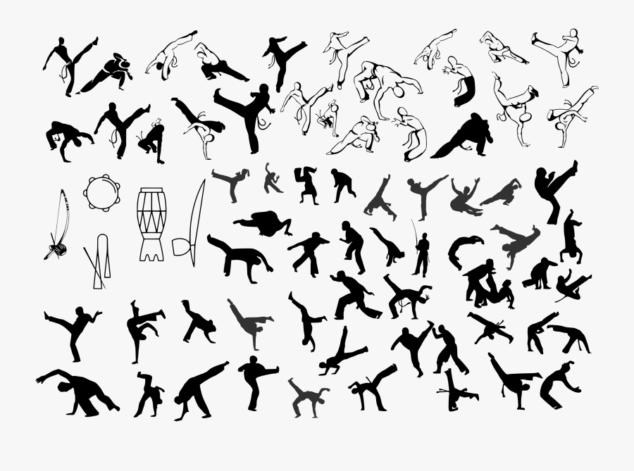 Clip Art Capoeira Fight - Capoeira Movements, Transparent Clipart