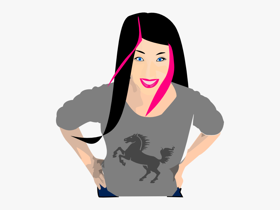 Transparent Pink Hair Png - Black Hair Mom Cartoon, Transparent Clipart