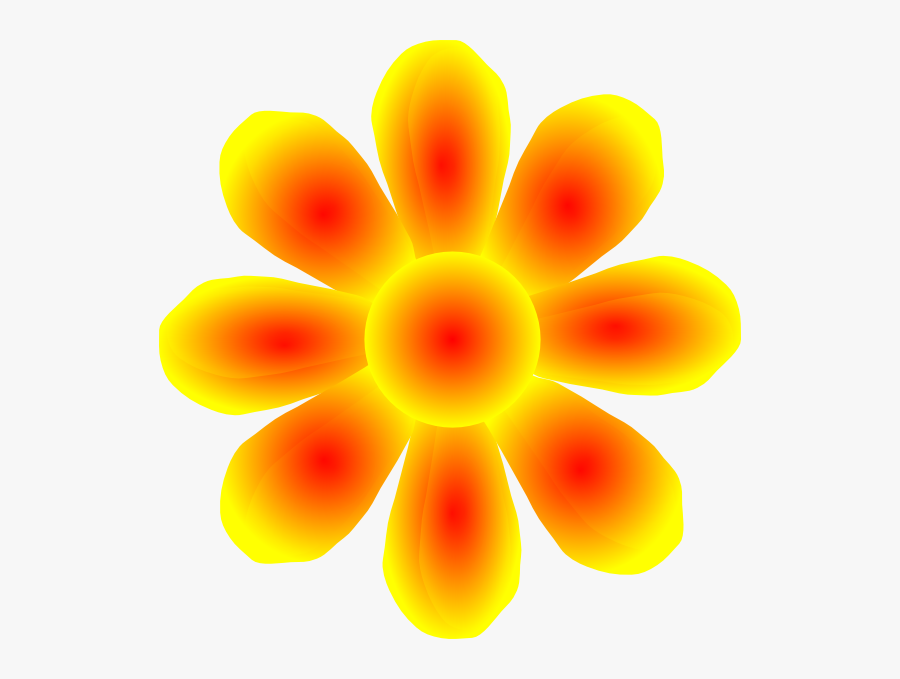 Flower Yellow Clip Art At Clker - 8 Petal Flower Art, Transparent Clipart