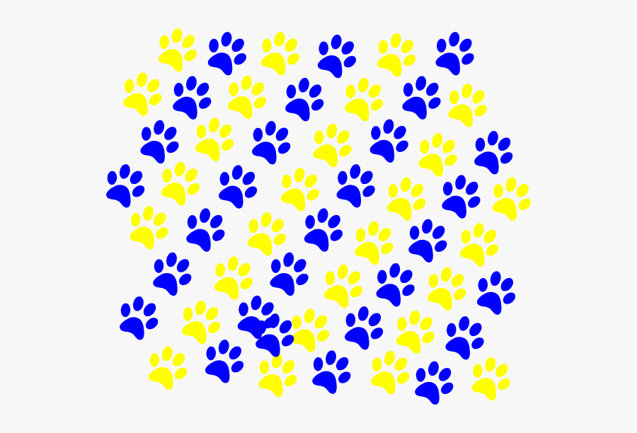 Blue/gold Paw Prints Svg Clip Arts - Blue And Gold Paw Print, Transparent Clipart