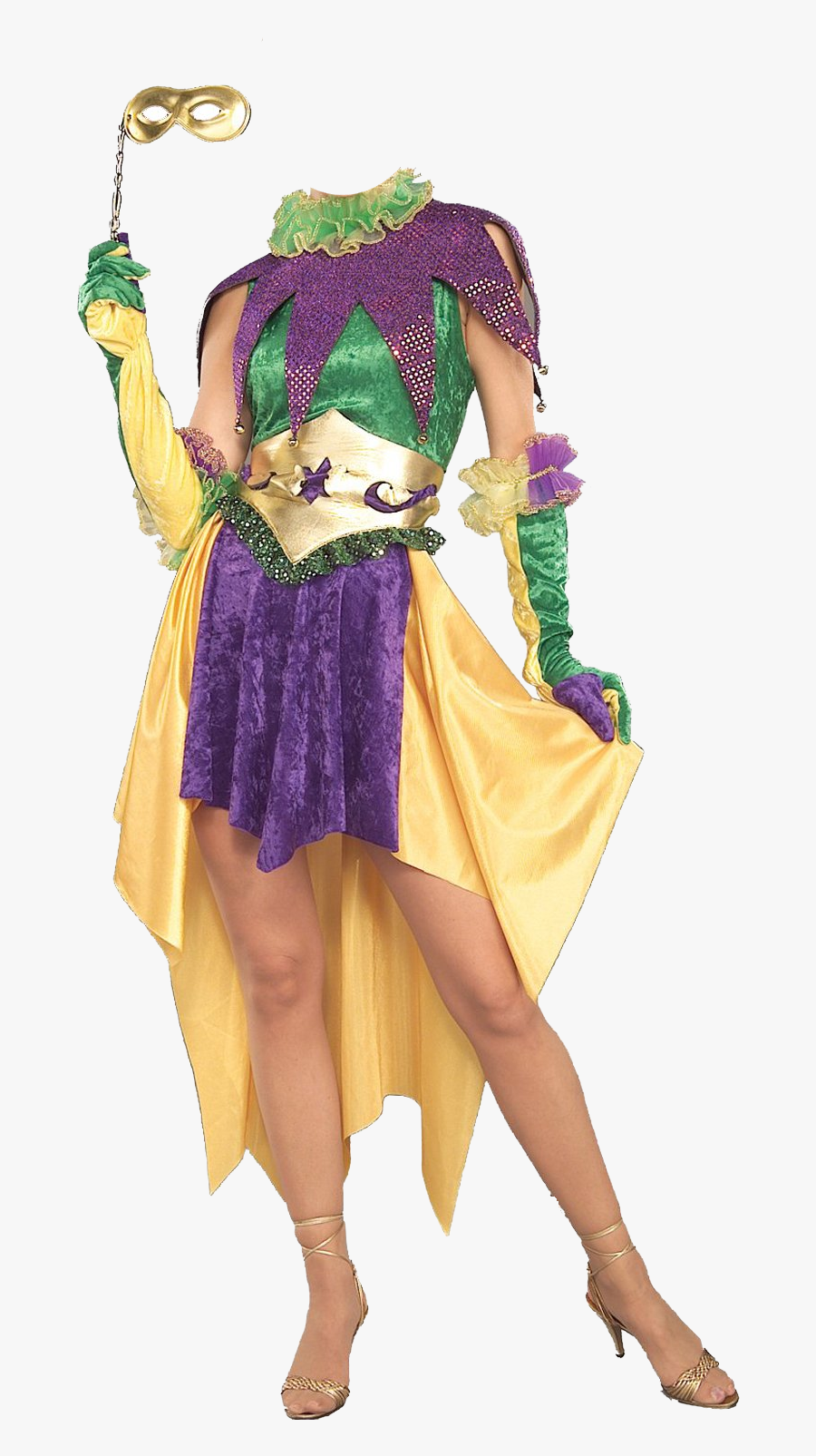 Mardi Orleans Gras Costume In Party Dress Clipart - Carnaval De Nova Orleans Roupa, Transparent Clipart