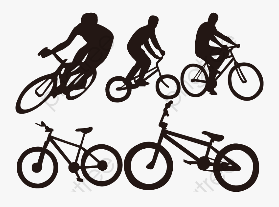 Bike Clipart Vector - Cyclist Silhouette Vector Free, Transparent Clipart