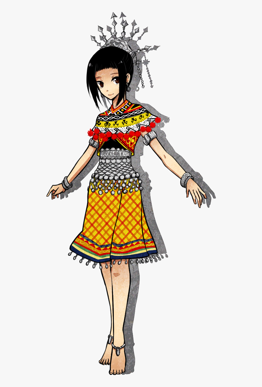 Transparent Cartoon Dresses Clipart - Iban People Cartoon, Transparent Clipart