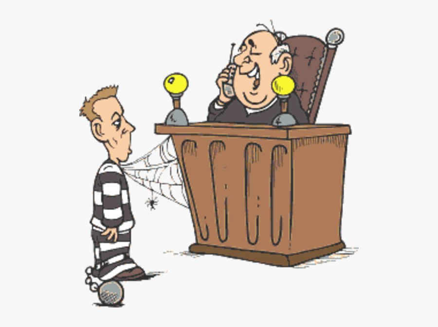 Criminal Clipart Judge - Judge And Prisoner Cartoon, Transparent Clipart