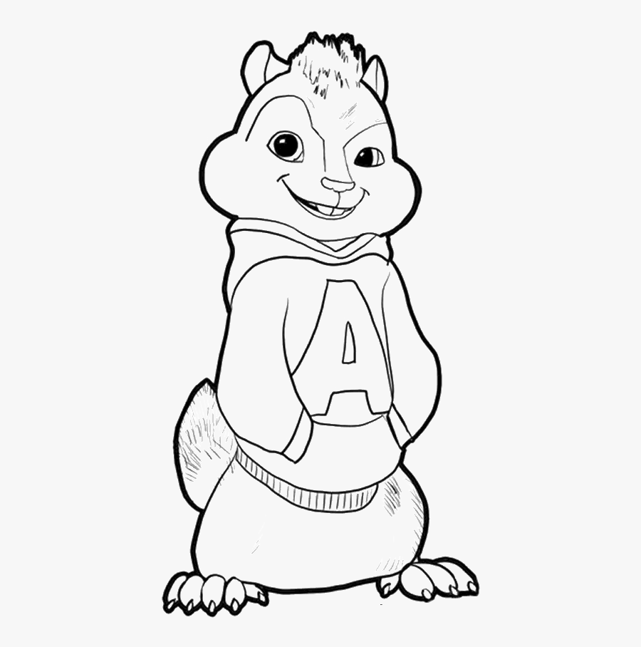 Collection Of Free Chipmunk Drawing Pencil Download - Alvin Chipmunks Colouring Pages, Transparent Clipart