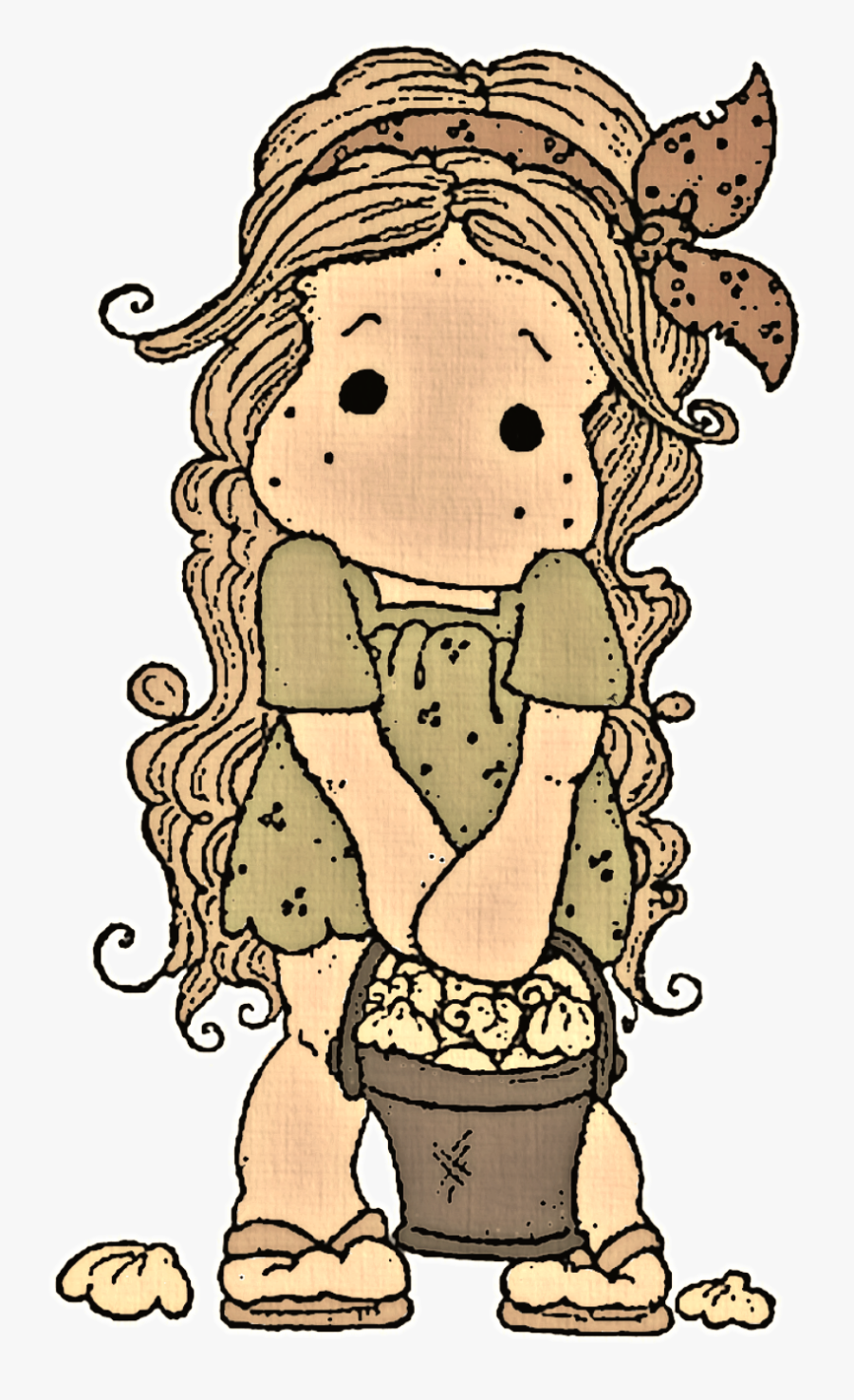 Collecting Sea Shells - Cartoon, Transparent Clipart