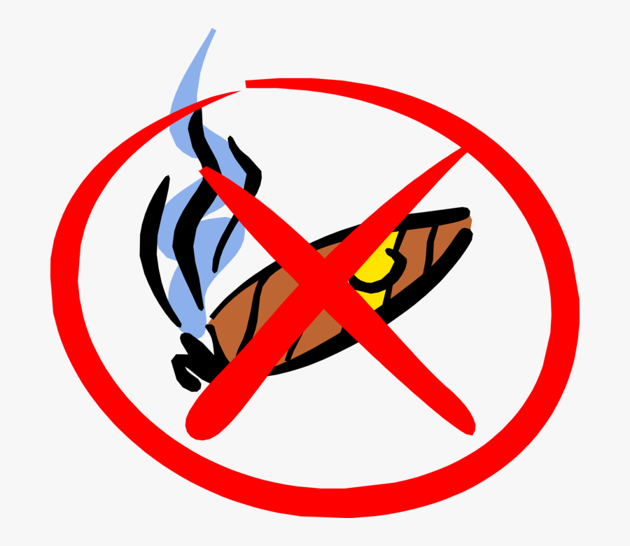 Vector Illustration Of No Smoking Or Tobacco Cigarette - Smoking, Transparent Clipart