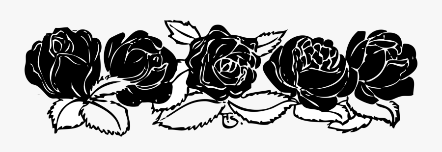 Black Rose White Download Rose Clip Art Border- - Clip Art Rose Border, Transparent Clipart