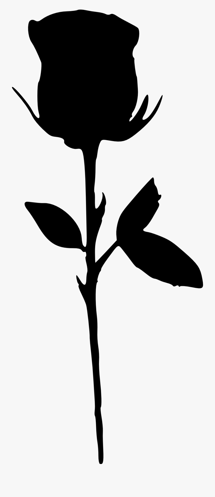 Silhouette Black And White Clip Art - Rose Silhouette Clip Art, Transparent Clipart