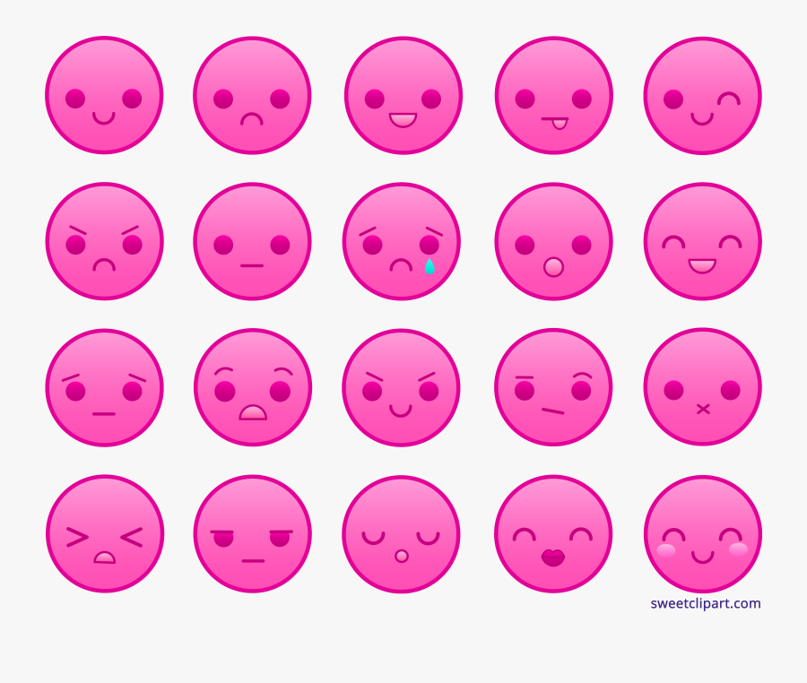 Emoticons Sweet Clip Art - Emoticons Pink, Transparent Clipart