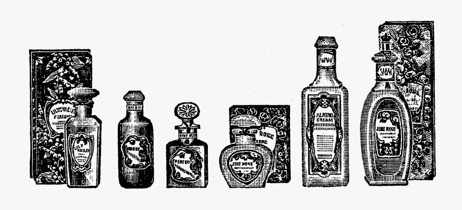 Vintage Perfume Bottle Illustration, Transparent Clipart