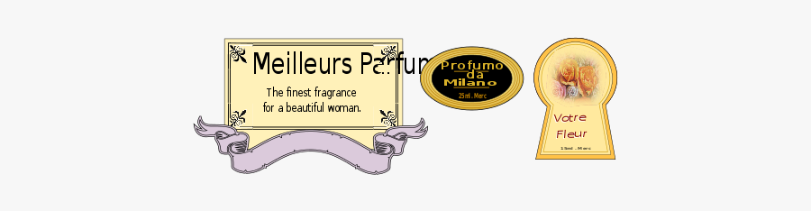 Free 3 Perfume Labels - Cartoon, Transparent Clipart