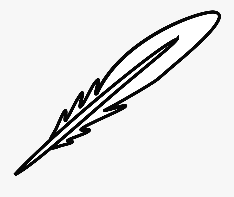 Black And White Feather Png, Transparent Clipart