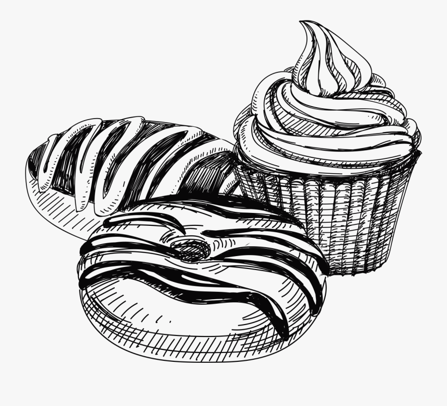 Cupcake Sketch Png, Transparent Clipart