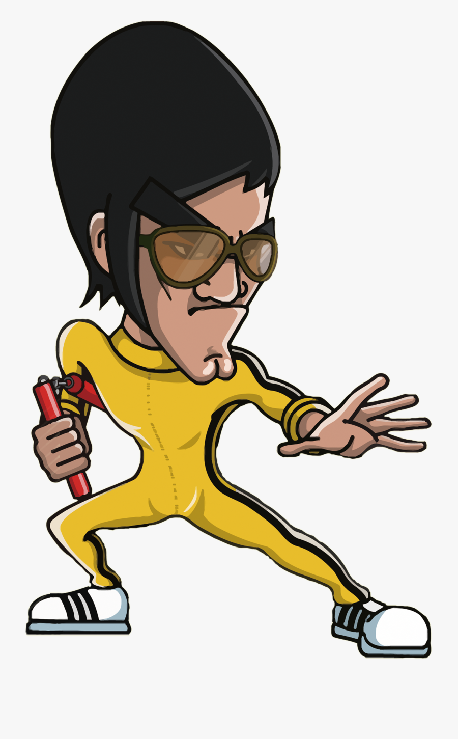 T Shirt Costume Kung Fu Cartoon Cosplay - Bruce Lee Kung Fu Cartoon, Transparent Clipart