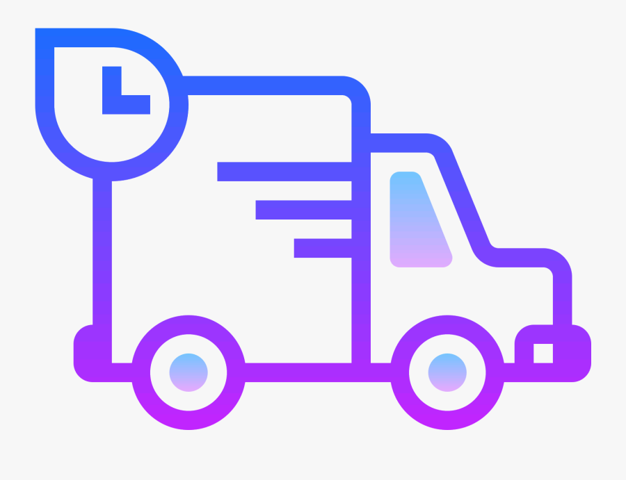 A Basic Outline Of A Delivery Type Truck That Has The - Shipped Icon, Transparent Clipart