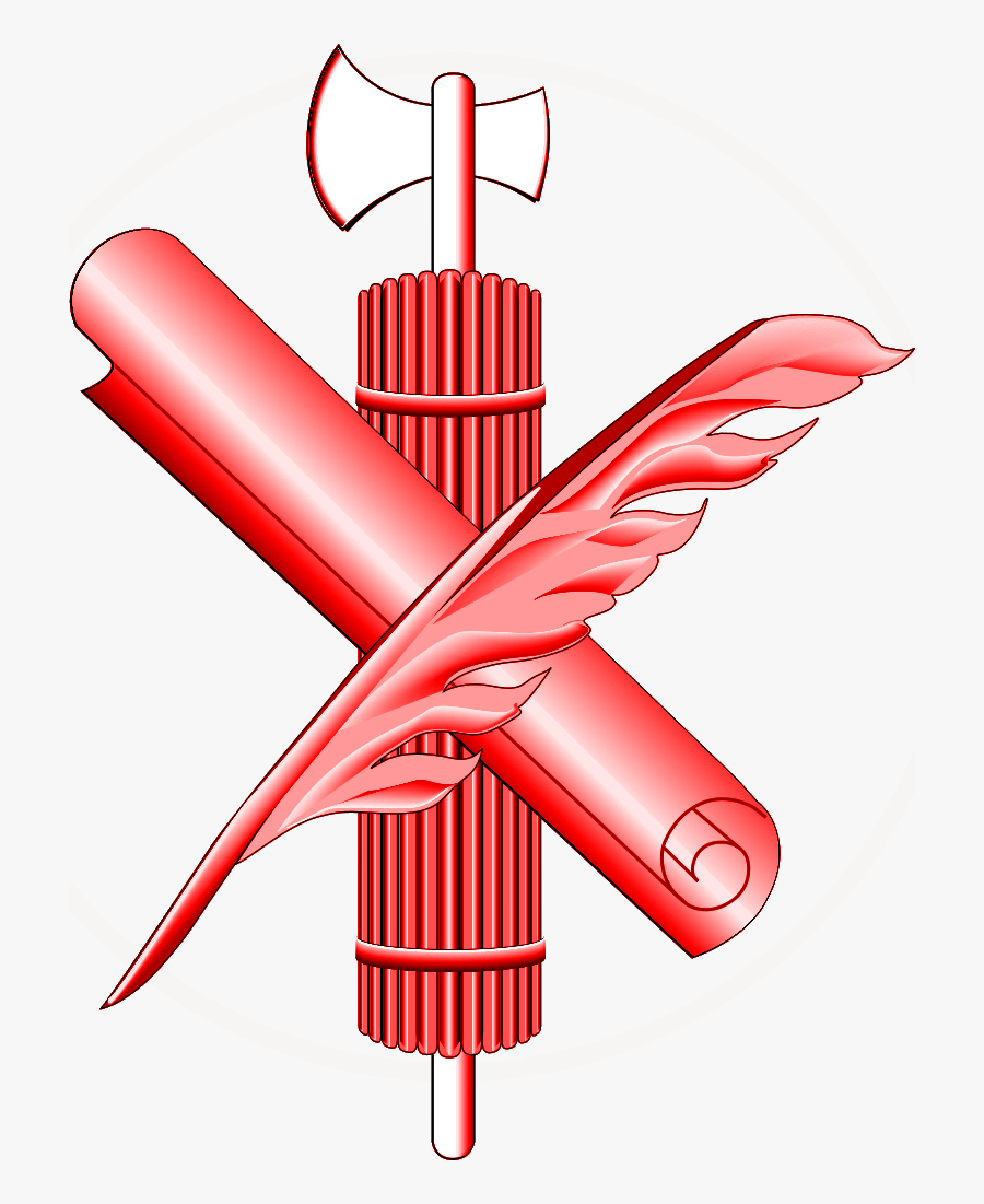 Red Fasces Scroll Quill - Administrative Office Of The Us Courts, Transparent Clipart