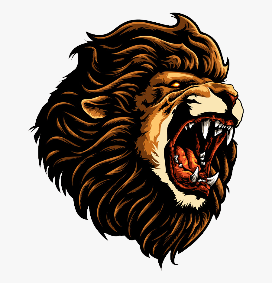 Transparent Angry Lion Png - Lion Head Roar Png, Transparent Clipart