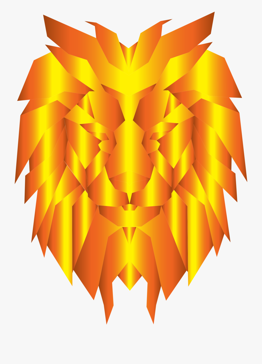 Prismatic Polygonal Lion Face 3 Clip Arts - Lion Poly Png, Transparent Clipart