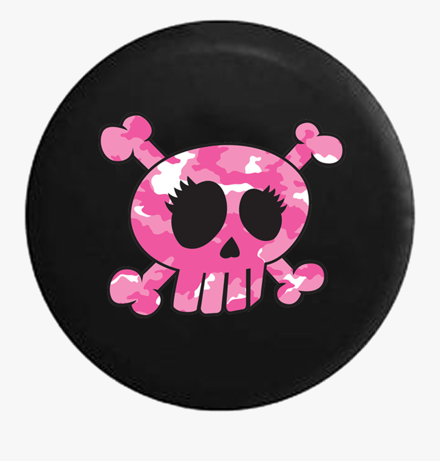 Clip Art Cartoon Tire Images - Pink Camo Skull, Transparent Clipart