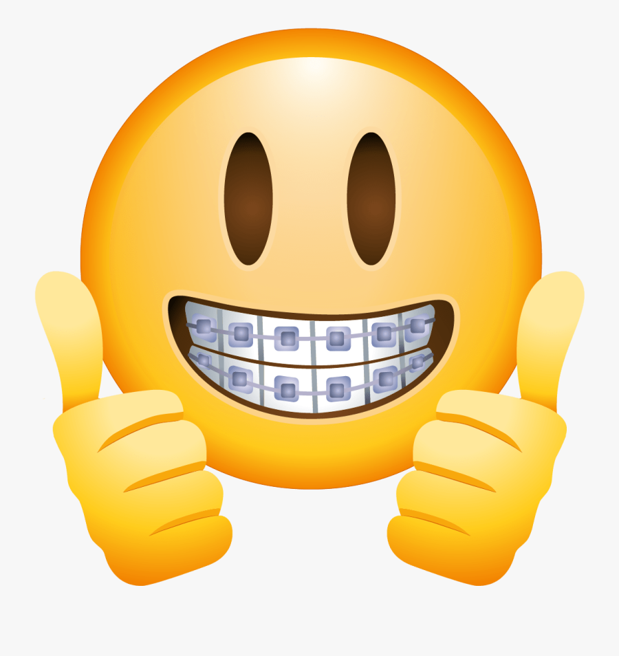 Braces Face Emoji Transparent Stick Png Smile Emoji Png , Free