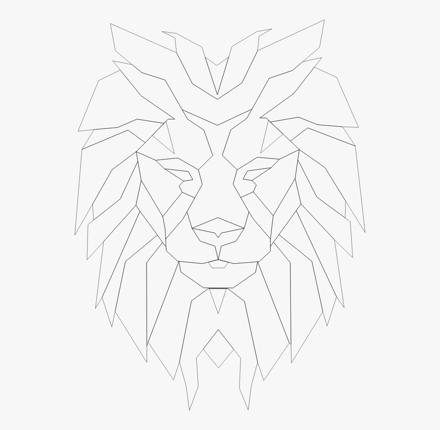Transparent Lion Face Clipart - Line Art, Transparent Clipart