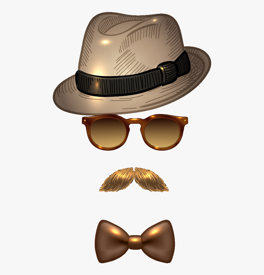 Sunglasses Fedora Moustache Avatar Hat Man Clipart - Sunglass Hat Png, Transparent Clipart