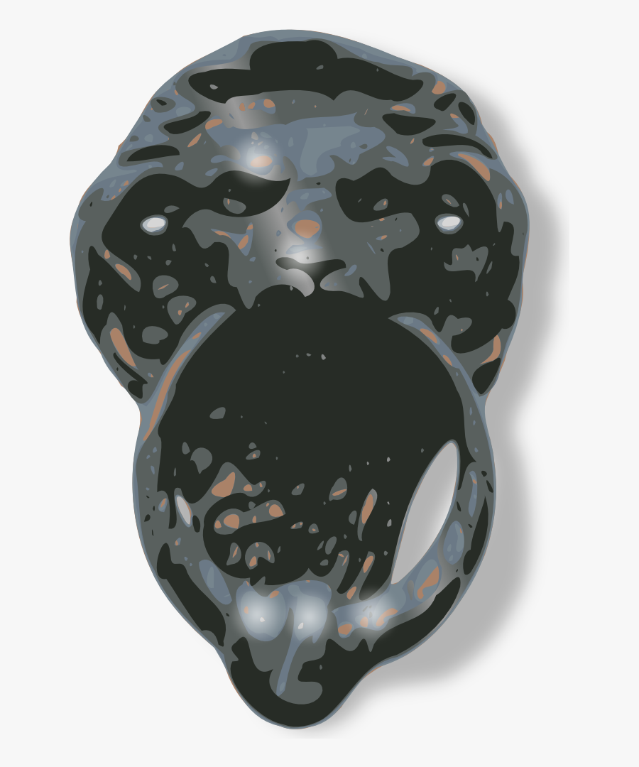 Lion-face Door Knocker Clip Art - Door Knocker, Transparent Clipart