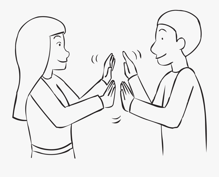 Two People Clapping Hands With Each Other As Seen In, Transparent Clipart
