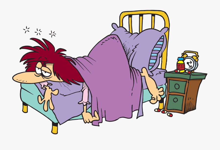 Clipart Woman Sleepy - Crawling Out Of Bed, Transparent Clipart