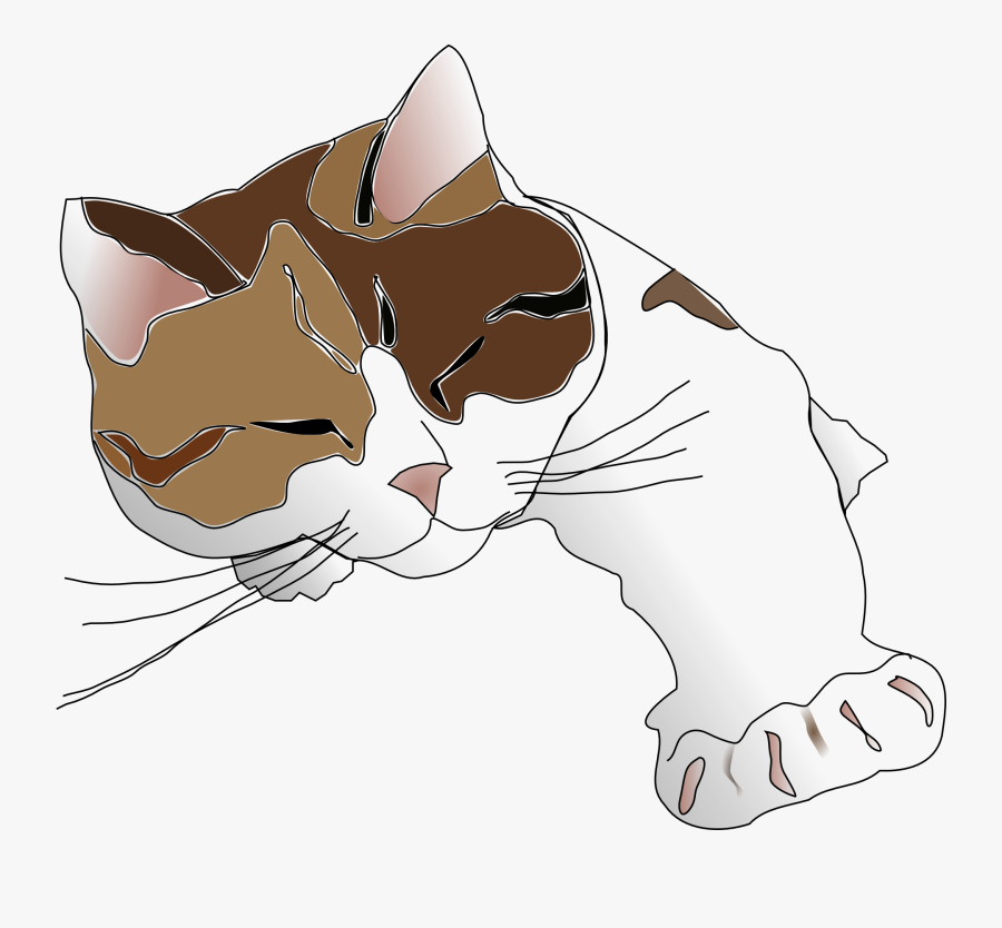 Missiridia Sleepy Calico Cat Svg Clip Arts - Clip Art Calico Cat, Transparent Clipart