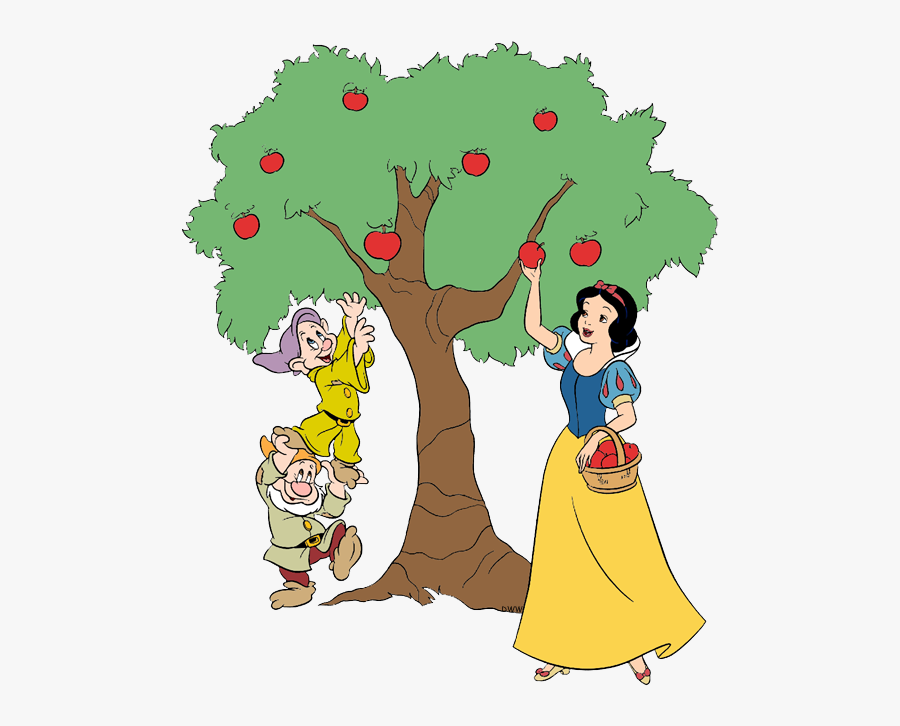 Snow White Picking Apples, Transparent Clipart