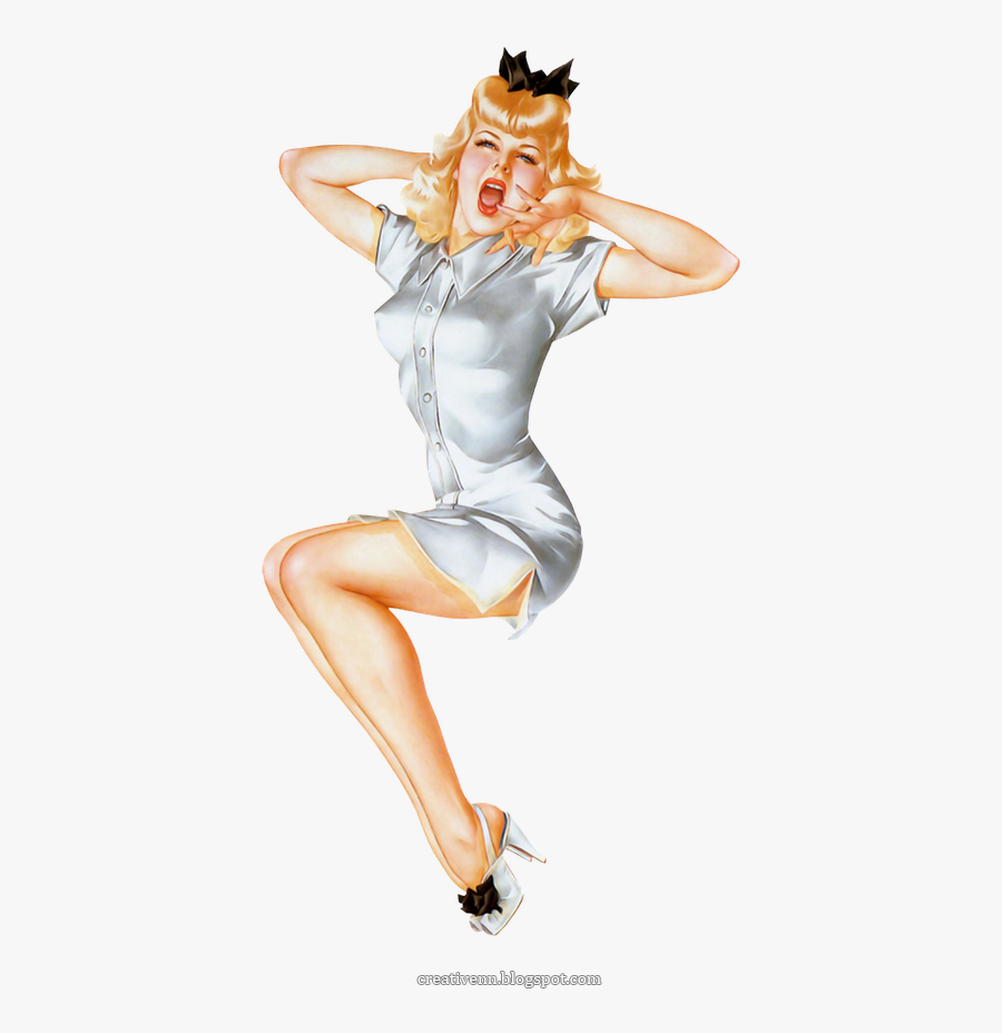 Pin Up Girl Clipart - Vargas Sleepy Time Gal, Transparent Clipart