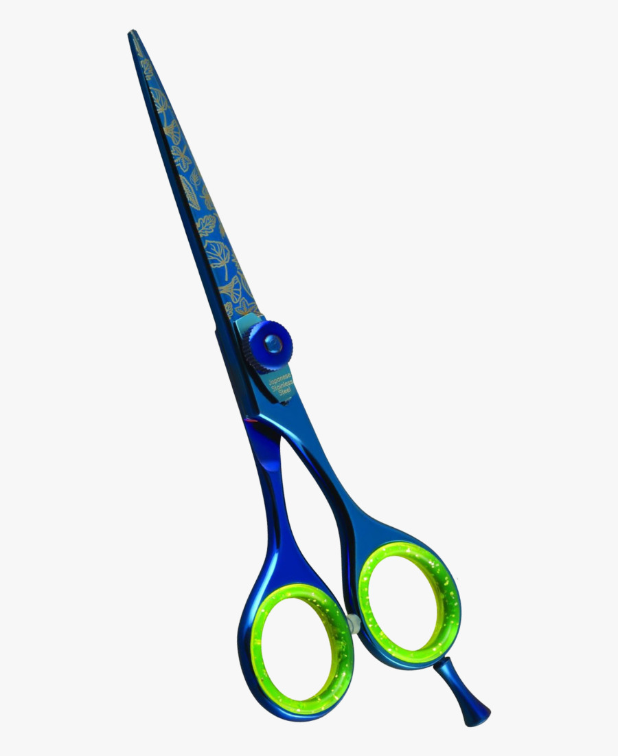 Samurai Barber Shears Blue Titanium With Unique Texture - Scissors, Transparent Clipart