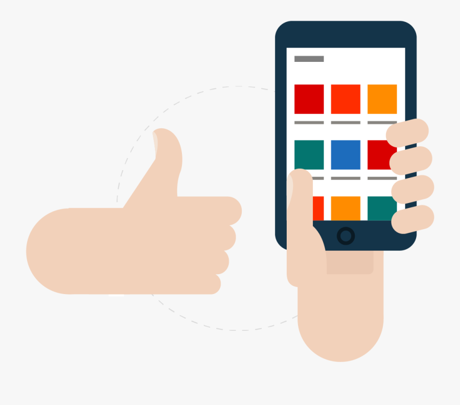 Smartphone On Hand Cartoon Png Clipart , Png Download - Hand On Smartphone Cartoon Png, Transparent Clipart