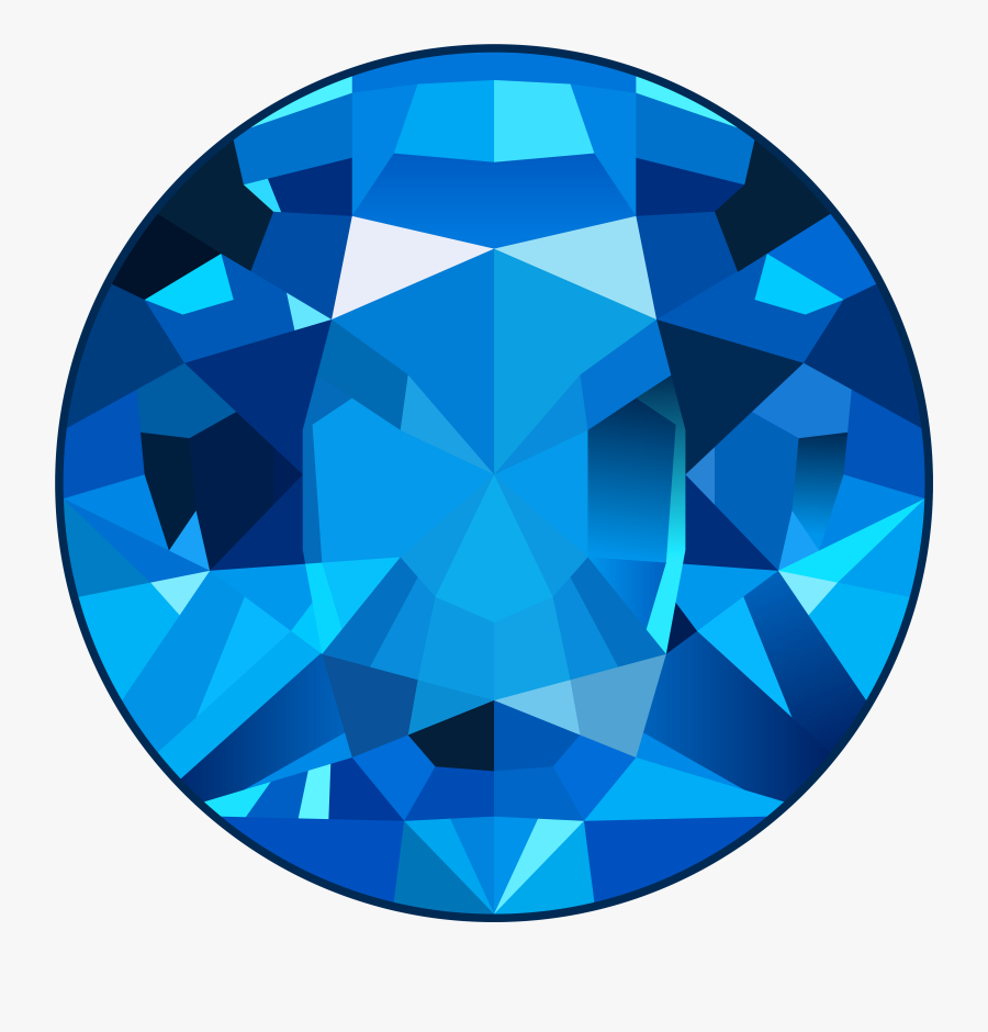 Jewel Clipart Round Gem - Blue Gem Png, Transparent Clipart